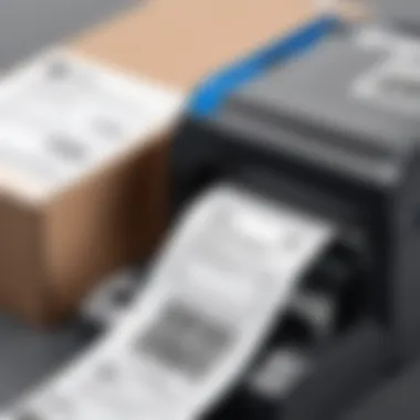 Advanced shipping label printer in use