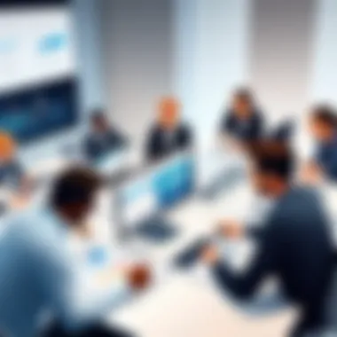 Collaborative team working on CRM integration