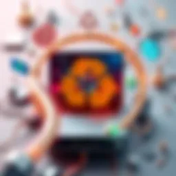 Conceptual illustration of recycled software symbolizing innovation