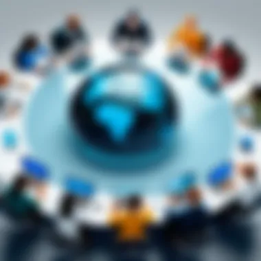 Diversity in Team Collaboration A diverse team collaborating on a digital platform