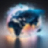 Graphic representation of Internet Points of Presence in a global network