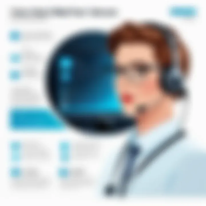 Infographic illustrating the key features of Vision Help Desk software