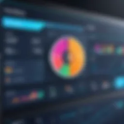 Illustration of a digital dashboard displaying workflow metrics