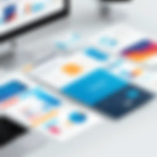 Visme platform interface showcasing design features