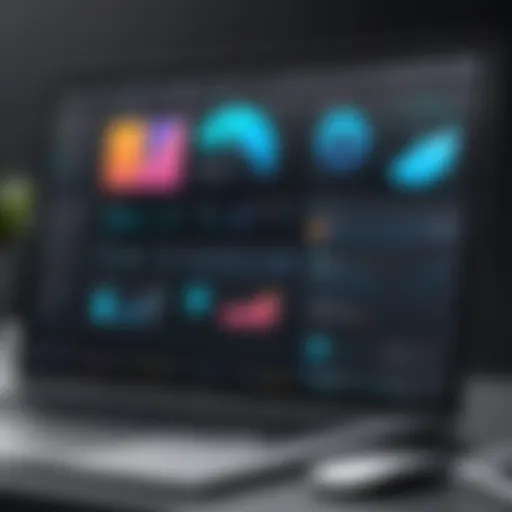 A visually appealing dashboard of a Mac-compatible website builder showcasing design tools